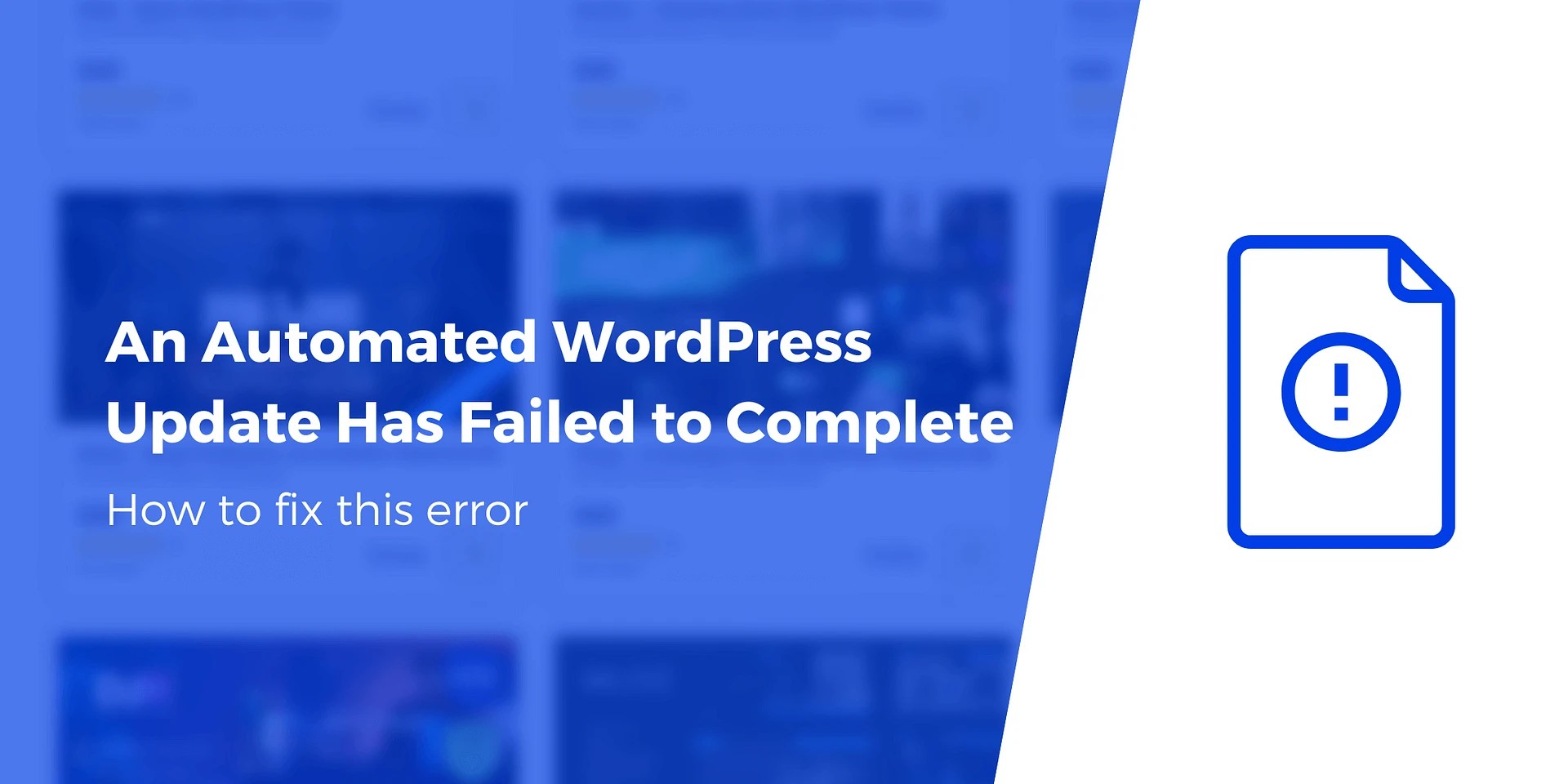 How to Fix u201cAn Automated WordPress Update Has Failed to Completeu201d
