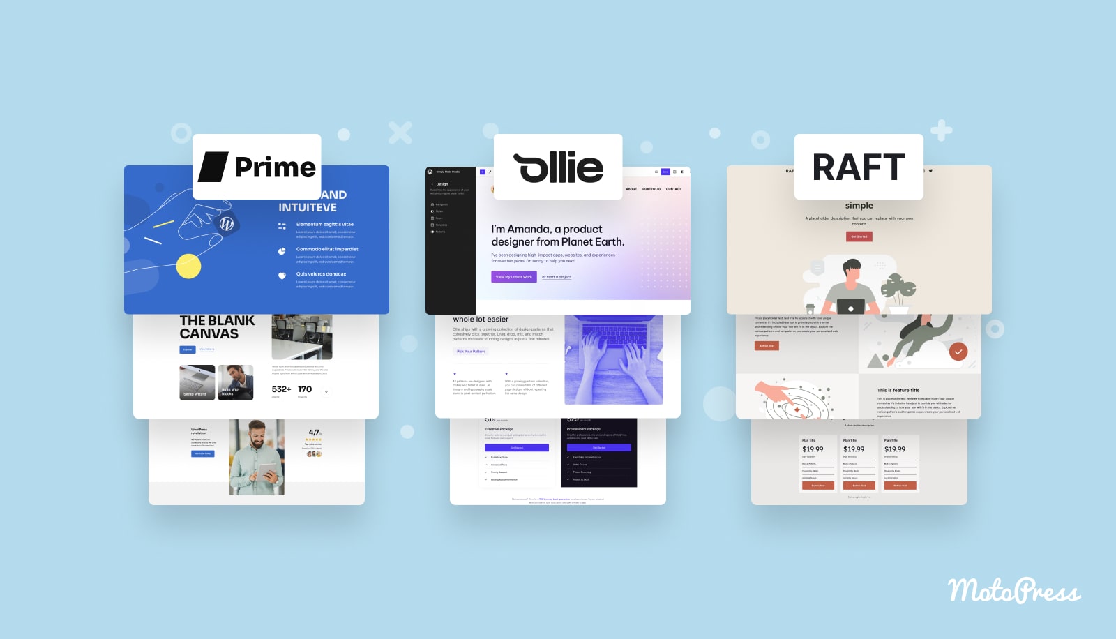 Raft vs Ollie vs Prime: What is the Best Block Theme for WordPress FSE?