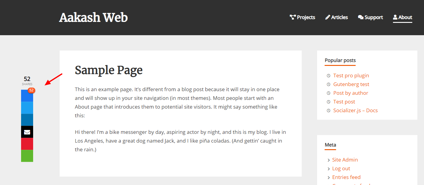 WP Socializer - Floating sharebar